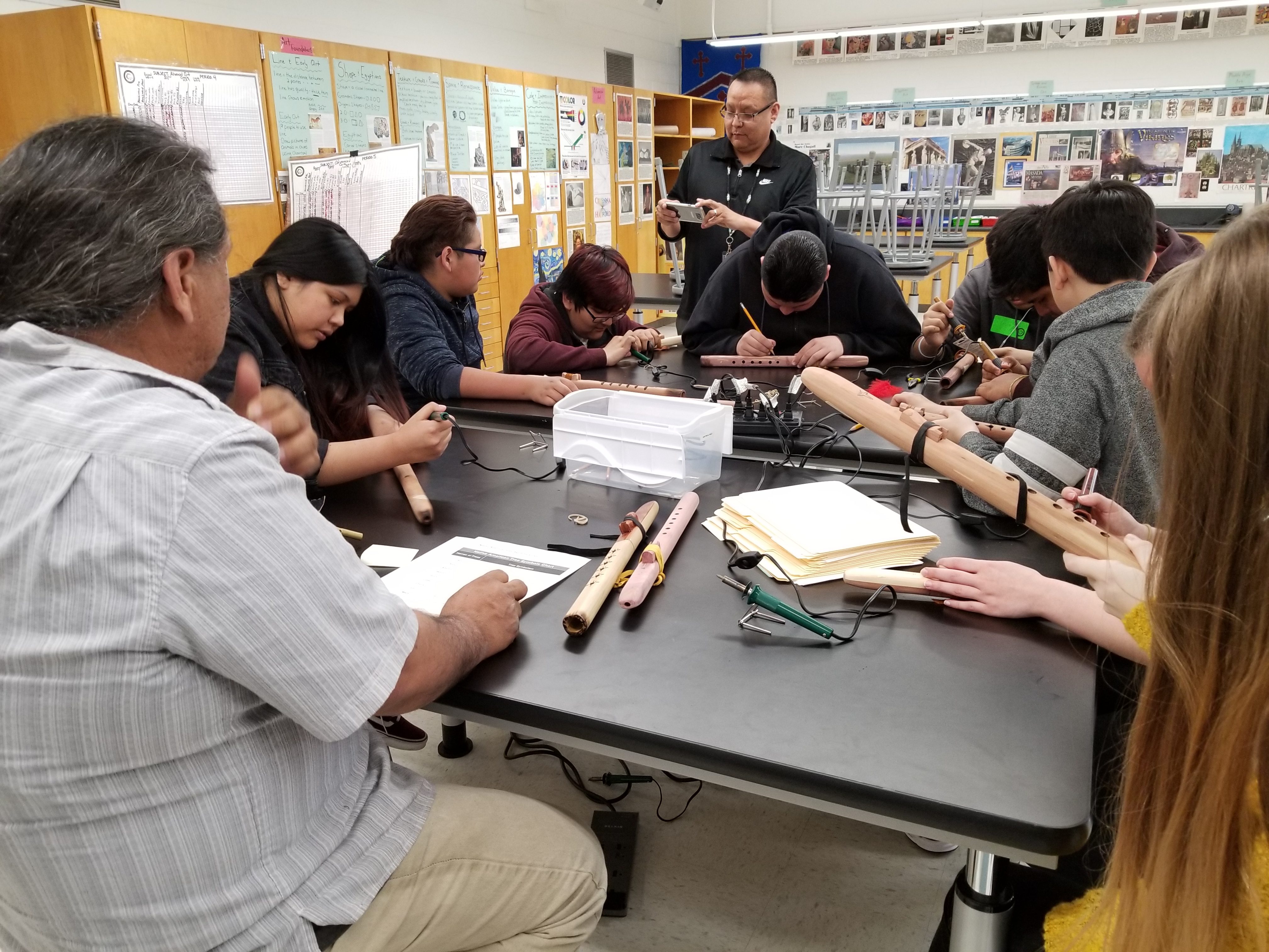 Native American Culture and Crafts Class at West Lake Jr. High